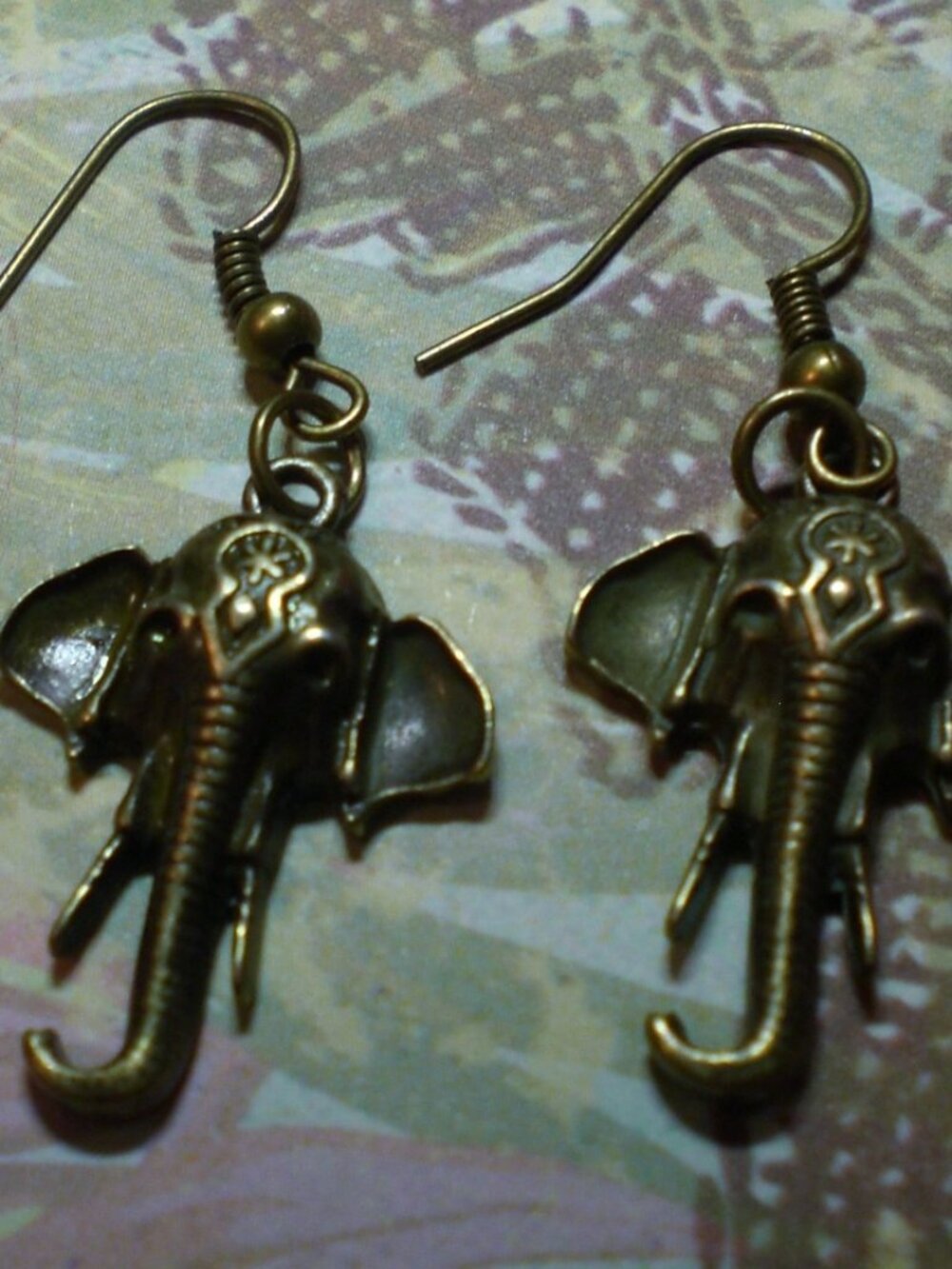 Ethnic Elephant Drop Earrings